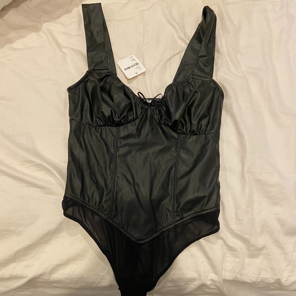 Free People leather body suit